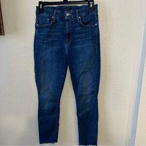 Mother High Waisted Looker Ankle Fray Jeans Size 25